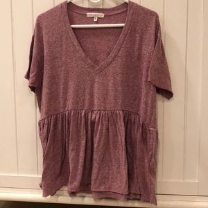 V neck peplum tee